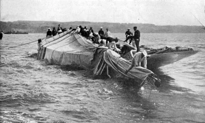 Der Unfall von Shamrock II, Illustration aus The King, 1. Juni 1901